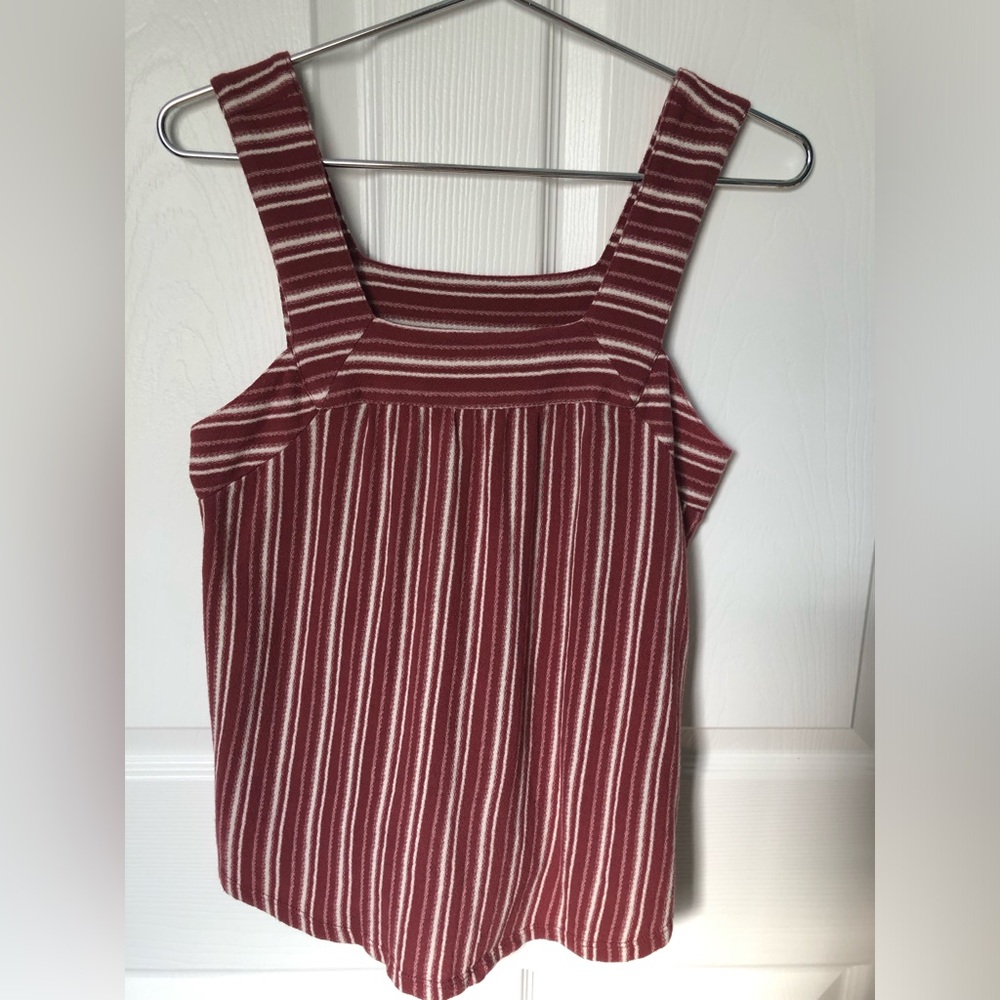 Lucky Brand Striped Square Neck Knit Sleeveless Tank Top Size XS